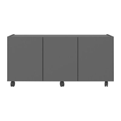 Rack Para Tv Até 32 Polegadas Com 3 Portas E Rodízios Multimóveis Mp1065 Grafite Grafite