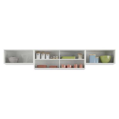 Kit 3 Armários De Cozinha Aéreos 4 Portas Veneza Multimóveis Mp2152 Branco Branco