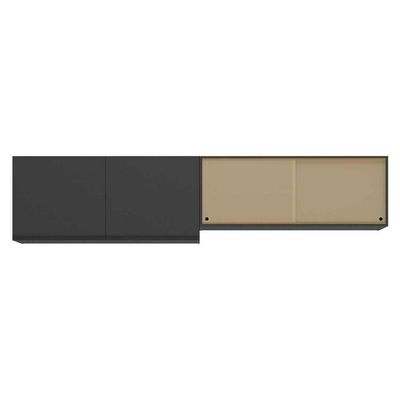 Kit 2 Armários De Cozinha Aéreos 4 Portas Veneza Multimóveis Mp2150 Preto Preto