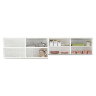 Kit 2 Armários De Cozinha Aéreos 4 Portas Veneza Multimóveis Mp2150 Branco/dourado Branco/dourado