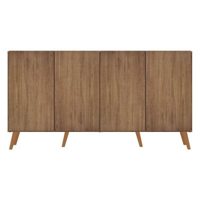 Aparador Buffet 4 Portas C/ Pés Retrô Rustic/Natural