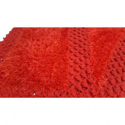 Tapete De Crochê Luxo Vermelho Artesanal