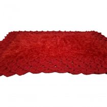Tapete De Crochê Luxo Vermelho Artesanal