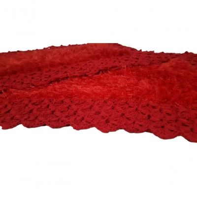Tapete De Crochê Luxo Vermelho Artesanal