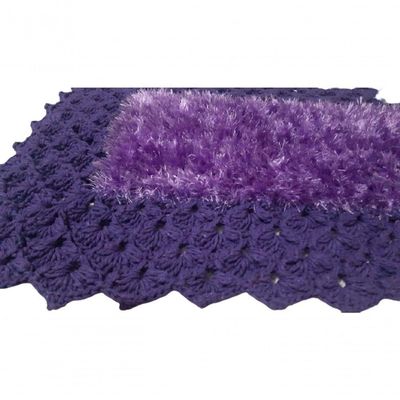 Tapete De Crochê Luxo Roxo Artesanal