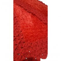 Tapete De Crochê Luxo Vermelho Artesanal
