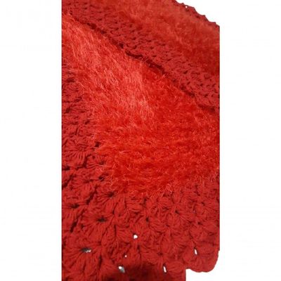 Tapete De Crochê Luxo Vermelho Artesanal