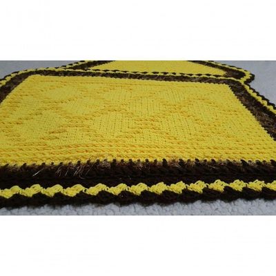 Tapete De Crochê Amarelo Artesanal
