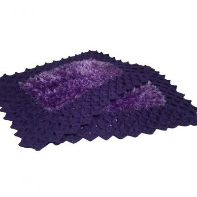 Tapete De Crochê Luxo Roxo Artesanal