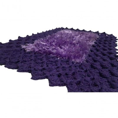 Tapete De Crochê Luxo Roxo Artesanal