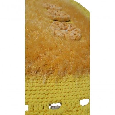 Tapete De Crochê Luxo Amarelo E Dourado Artesanal