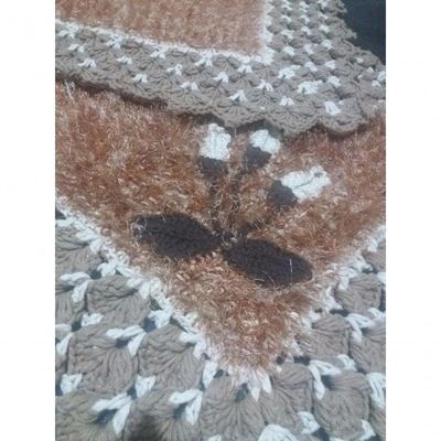 Tapete Marrom Luxo De Crochê Artesanal