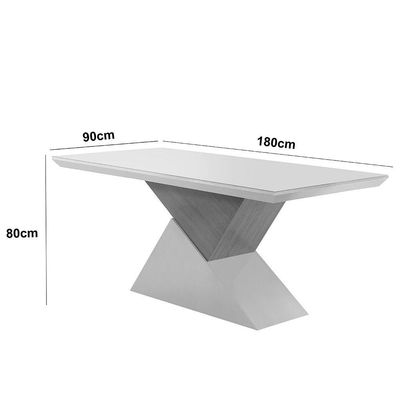 Mesa Aster 180cm Com Tampo Em Mdf E Vidro Canto Copo Grafite/ Imbuia/ Serig. Grafite