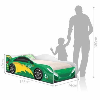 Mini Cama Run Car Verde Com Colchão