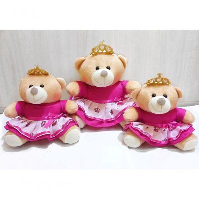 Ursa Pelúcia Princesa Pink 3 Un