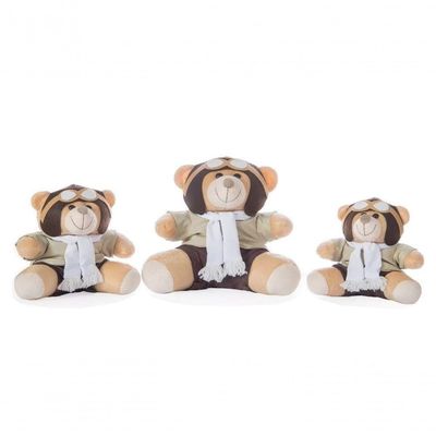 Urso Pelúcia Aviador Branco 3 Un