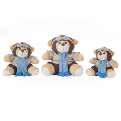 Urso Pelúcia Aviador Azul 3 Un