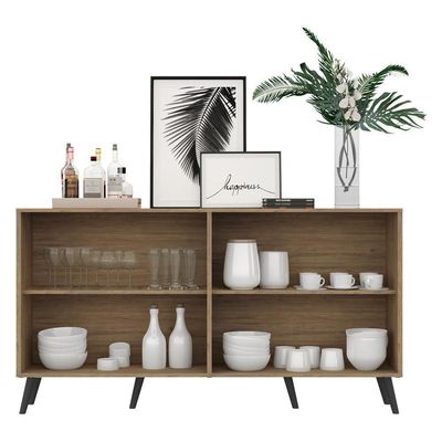 Aparador Buffet 4 Portas Suspenso Viena V3605 Rustic/Branco