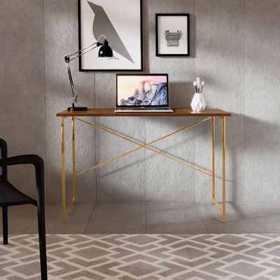 Aparador Estilo Industrial 90 Cm Miami Klm Móveis Imbuia/dourado