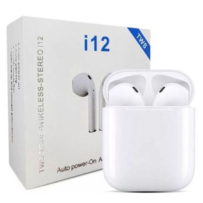 Fone de Ouvido Bluetooth I12 Tws iPh0ne e Android Branco