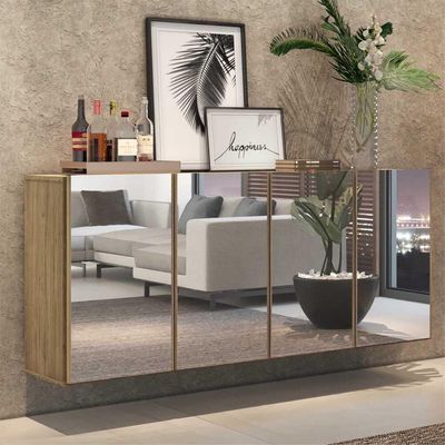 Aparador Buffet 4 Portas Suspenso Vegas V3596 Rustic Rustic