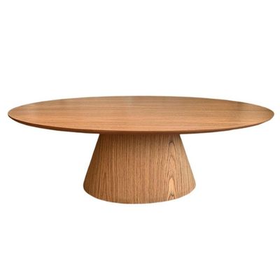 Mesa De Centro Cone Oval 120x60 Cm Base Laminada Em Madeira Freijó Tampo Freijó Cor Marrom