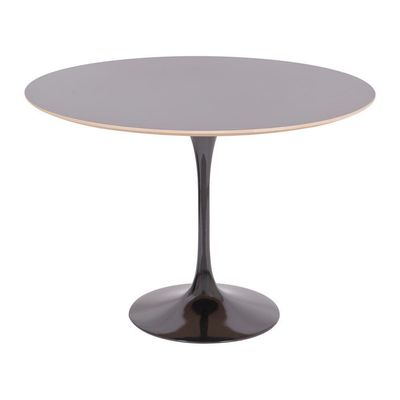 Mesa Saarinen Redonda Fórmica Preta 137cm - Base Preta