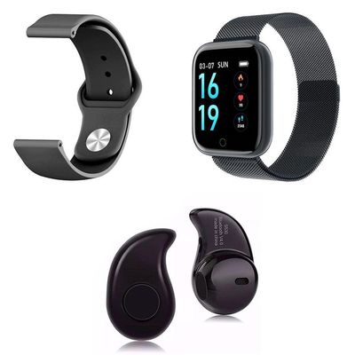 Kit 1 Smartwatch P70 Preto + 1 Pulseira + Mini Fone Preto