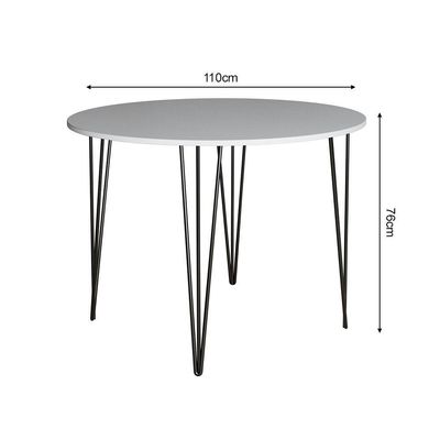 Mesa Com 4 Cadeiras Preta Jantar Branca Com Ferro Preto