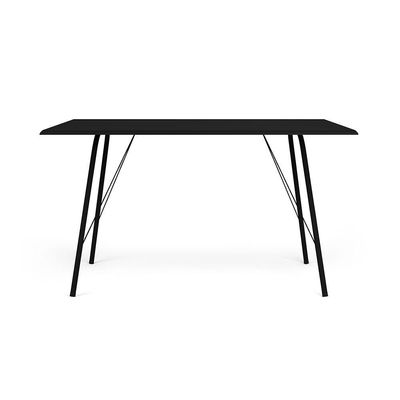 Mesa Jantar 120Cm Tampo Preto Com 4 Cadeiras Angra Pretas