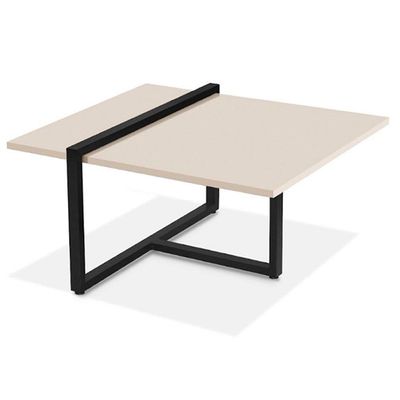 Mesa Centro Estilo Industrial Berlin Decorativa Moderna Klm Móveis Off White/preto