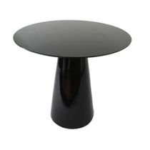 Mesa Lateral Cone Redonda 51cm Laqueada Preto