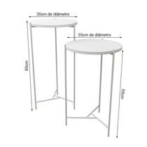 Mesa Lateral Redonda Áquila Branca Tampo Branco Branco