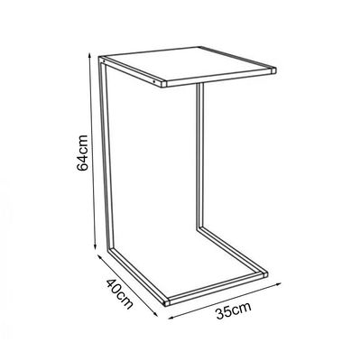Mesa Lateral Industrial Steel Cobre E Imbuia - Cor: Marrom
