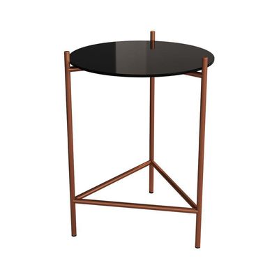 Mesa Lateral Industrial Marbella Cobre Com Preto Marrom
