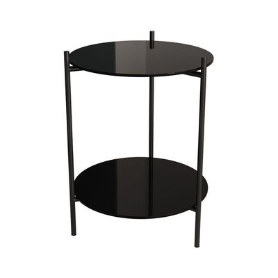 Mesa Lateral Industrial Premium Marbella Preta - Cor: Preto