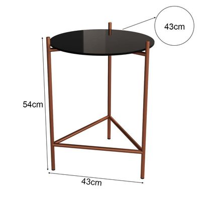 Mesa Lateral Industrial Marbella Cobre Com Preto Marrom