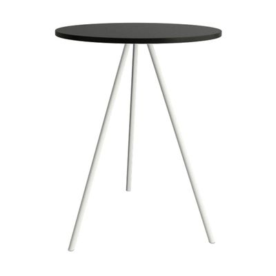Mesa Lateral Gabriela Wood Preto E Branco - Cor: Preto