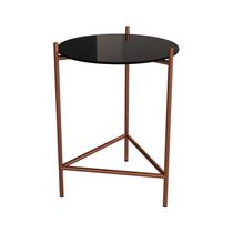 Mesa Lateral Industrial Marbella Cobre Com Preto - Cor: Preto