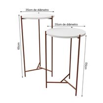 Mesa Lateral Redonda Áquila Cobre E Tampo Branco Branco