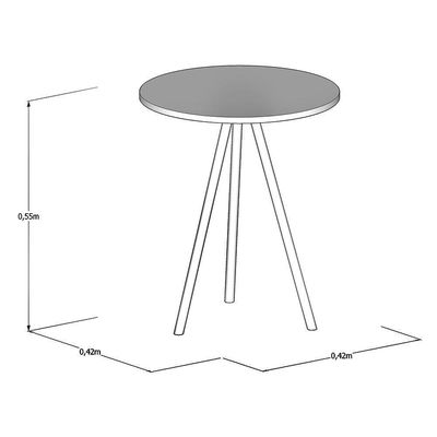 Mesa Lateral Eames Gabriela Tampo Madeira Preto Pés Cobre