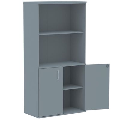 Armário Misto Pe25 Pandin 79,20 Cm (Largura) Em Mdp Liso Cinza Com Duas Portas E Prateleira Superior