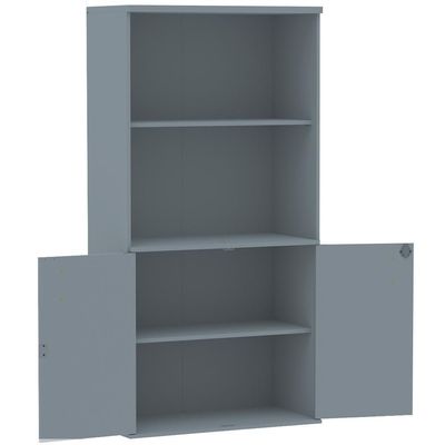 Armário Misto Pe25 Pandin 79,20 Cm (Largura) Em Mdp Liso Cinza Com Duas Portas E Prateleira Superior