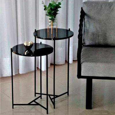 Conjunto De Mesa Lateral Áquila - Preta - Cor: Preto
