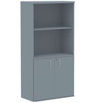 Armário Misto Pe25 Pandin 79,20 Cm (Largura) Em Mdp Liso Cinza Com Duas Portas E Prateleira Superior