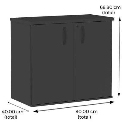 Armário Baixo Pe25 Pandin 80 Cm (Largura) Em Mdp Noce Naturalle E Grafito Com Duas Portas