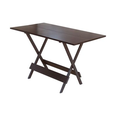 Conjunto Mesa De Madeira Dobravel 1,20X70 Imbuia 6 Cadeiras - Marrom