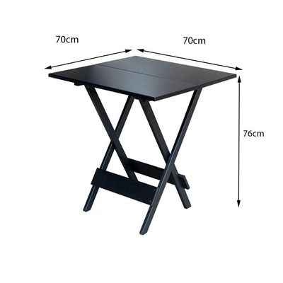 Jogo De Mesa Com 4 Cadeiras De Madeira Dobravel 70X70 - Preto - Preto