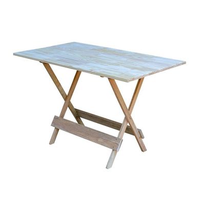 Conjunto Mesa De Madeira Dobravel 120X70 Sem Pintura/Crua 6 Cadeiras - Marrom