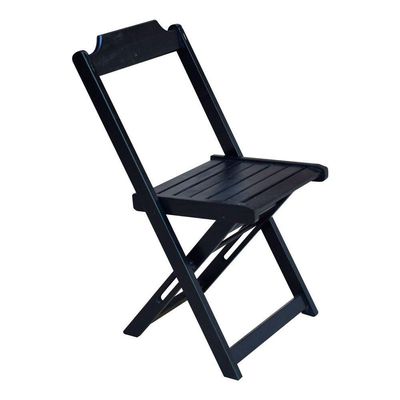 Conjunto De Mesa Com 4 Cadeiras De Madeira Dobravel 60X60 - Preto - Preto